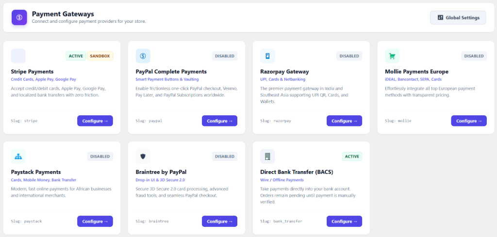 GateFuz Payment Gateways Grid Console